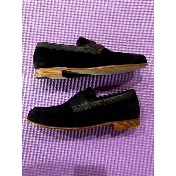New JOHN LOBB Mens Black Loafers Suede Penny Leather Size 6.5 UK, 7.5 US Shoes main image 4